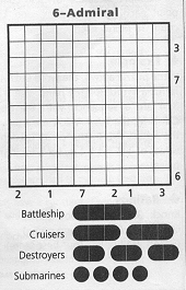 Wraparound Battleships Admiral puzzle
