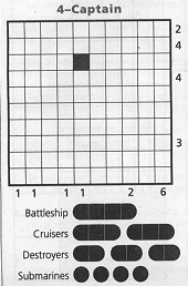 Wraparound Battleships Captain puzzle